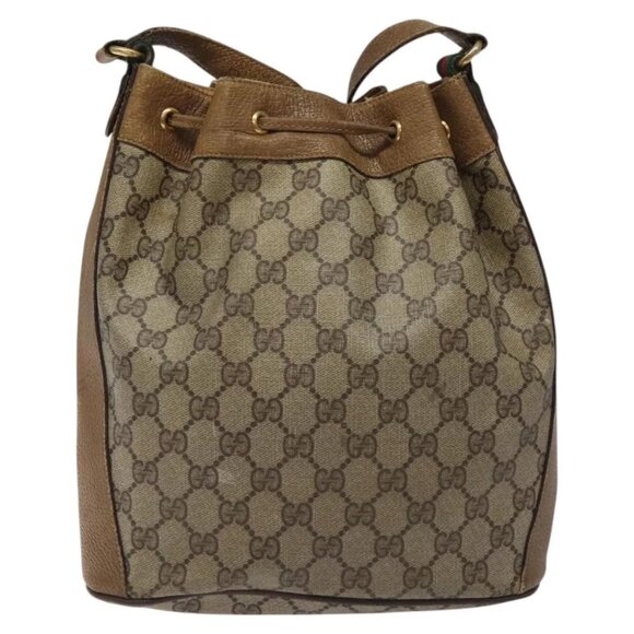 GUCCI GG Supreme Web Sherry Line Bag PVC Beige Red Green 72 02 034 Auth 117242 - Picture 2 of 16